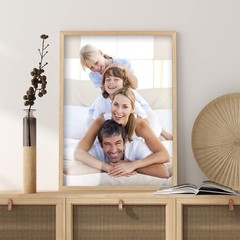 16×20 Picture Frame Matted to 11×14 Set of 2, Natural Solid Oak Wood Frame 16…