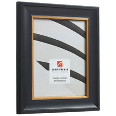 Craig Frames Martin, Black Velvet with Gold Picture Frame Poster Frame