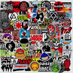US 100PCS Punk Metal Band Stickers Lot, Rock Decals, Guitar Laptop DIY