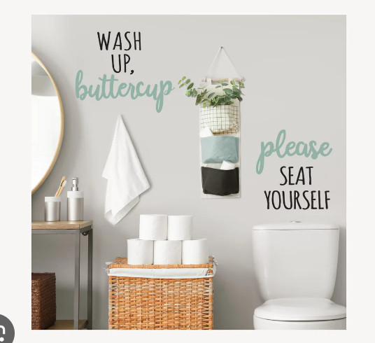 Home Adhesive Wall Decor Adhesive Lettering Wash up Buttercup Seat Yourself