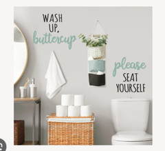 Home Adhesive Wall Decor Adhesive Lettering Wash up Buttercup Seat Yourself