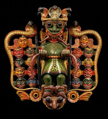 Unique Handcrafted 42 in Wooden Demon Devil Mask from Sri Lanka | Traditional