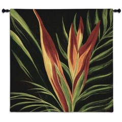 53×53 BIRD OF PARADISE Floral Tropical Flower Tapestry Wall Hanging
