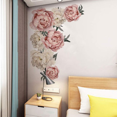 Peony Rose Flowers Wall Sticker,Peel & Stick Removable Wall Art Decals for