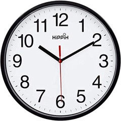 10 in Large Wall Clock Silent Indoor Outdoor Battery Powered Analog Office Home