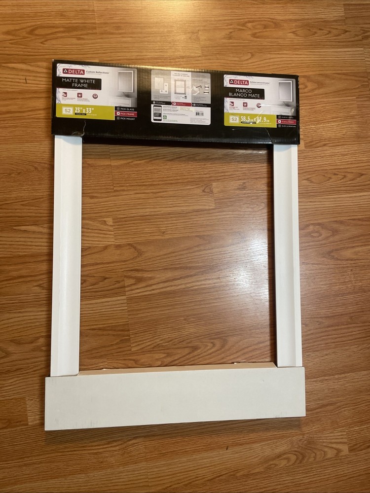 Delta White Rectangular Mirror Frame NIB 23×33 Comes With 8 Frame Clips