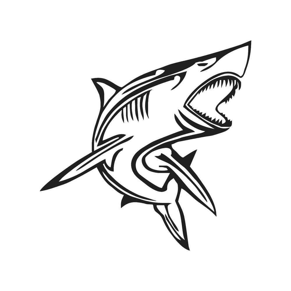 Detailed shark Vinyl Decal Waterproof Boat car Sticker