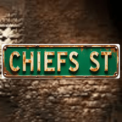 Vintage Tin Signs Funny Chiefs Street Aluminum Sign 18×4 Inches Metal