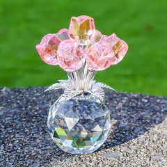 Crystal Gemstone Rose Flower Colourful Rose Bouquet Eternal Ornament Gift