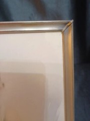 Vintage Photo Frame 8 X 10 Silver Metal Brown Velvet Easel Hanging Mid Century