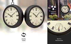 AcuRite 9-Inch Indoor/Outdoor Double-Sided Hanging Clock with 360-Degree Spin Fu