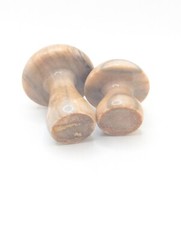 Vintage Stone Mushroom Agate Pair Matching Toadstool Figurine Neutral Decor
