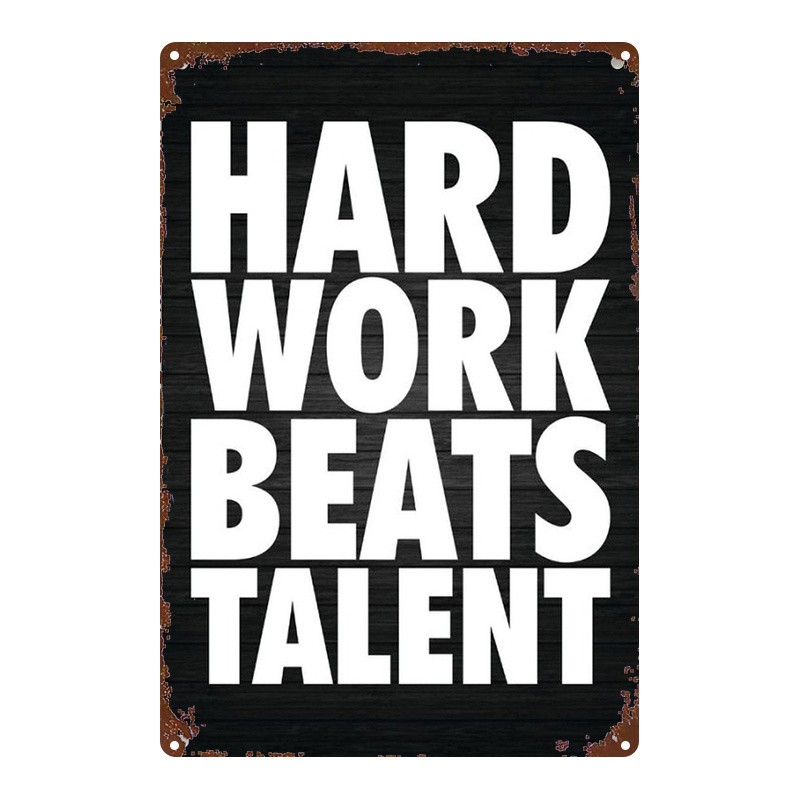 12x18in Metal Sign Black Background White Letters Inspirational Poster Iron Plaq