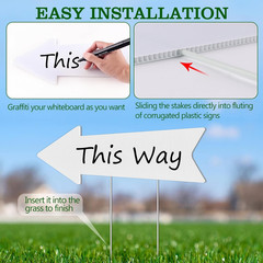 Customizable Directional Arrow Signs with Stakes – 4 Pack, 17×6 Inches