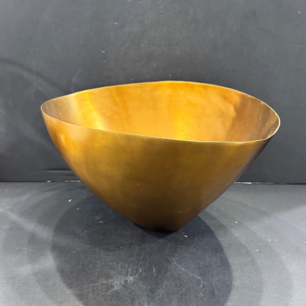 Restoration Hardware Brass Oval Bowl Asymmetrical Decorative Gold 40410463 BRS