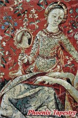 (MEDIUM) SIGHT The Lady & Unicorn Medieval Tapestry Wall Hanging Jacquard Weave