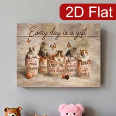 Rustic Wood Kitten Inspirational Quote Canvas Wood Frame Wall Decor Gift