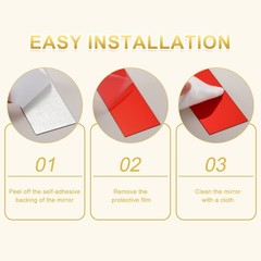 30 Pcs Striped Mirror Stickers, 1.97» x 11.8» Mirror Wall Stickers, Gold