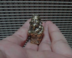 Vintage Solid Brass Chinese God of Wealth «FengShui» Man Statue for Home Decor