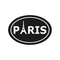 Paris Eiffel tower oval Vinyl Decal Window France Laptop Sticker
