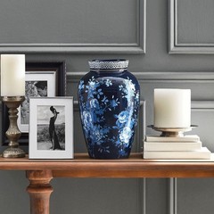 Member’s Mark Decorative Ceramic Blue Vase with Removable Hydrangeas