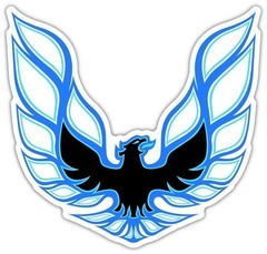 PONTIAC FIREBIRD BLUE DECAL STICKER 3M TRUCK HELMET VEHICL WINDOW CAR