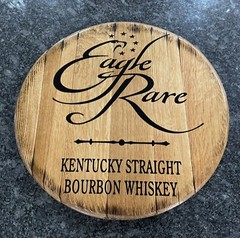 Bar Decor Buffalo Trace (EAGLE RARE) Kentucky Bourbon Whiskey Barrel Lid wood