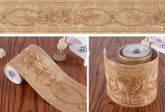 REDODECO 3D Flower Pattern Molding Peel Stick Wall Border for Home Decor Bath…