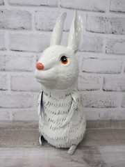 Rustic Charming 13.5″ Tall Metal Rabbit Bunny Statue Yard Art Garden Home Decor