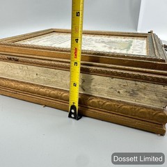 Vintage Embroidered Jewelry Box Mirror Compartments Gold Medium Floral Sampler