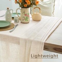 Natural Linen Textured Rectangle Tablecloth, Slubby Lightweight Table Cloth 52 x