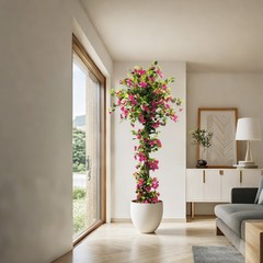 6 Ft Artificial Tree Bougainvillea Flowers for Decor Indoor/Outdoor Home Office