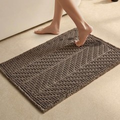 Boho Herringbone Waffle Bath Mat, Ultra Soft Non-Slip Bathroom Rug – Super
