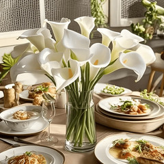 20Stems Artificial Calla Lily Bouquet Realistic White Fake Flowers Wedding Decor