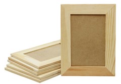 12 Pack of DIY Unfinished Wooden Picture Frames Hold 4×6 Photo – Stand or Hang