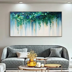 Blue And Green Abstract Canvas Painting Canvas Poster Wall Art Mural Home Decor