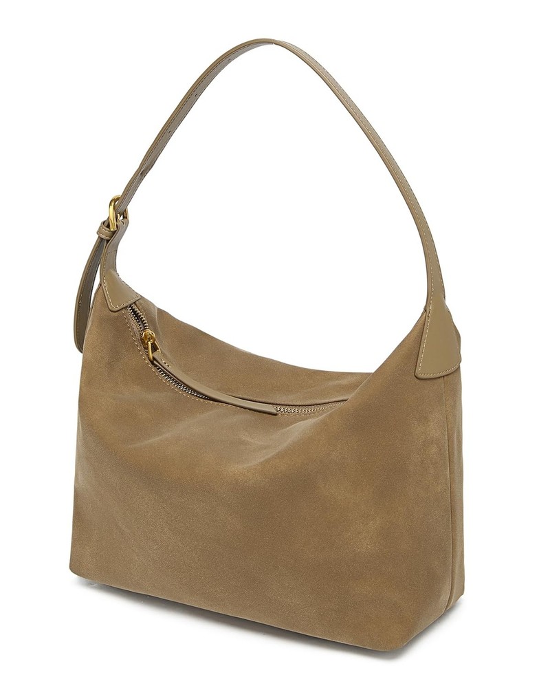 Medium Suede Hobo Bags for Women 10.6 Inch, Matte Faux Leather Shoulder Bag w…