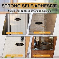 2 Pack No Soliciting Sign for House, Strong Self-Adhesive Acrylic No Soliciting