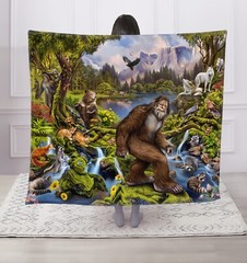 Regal Comfort – Land of the Bigfoot – Faux Fur Printed Throw Blanket 50″x60″