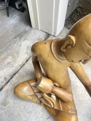 Three Set Of Musicians Wood Carved Statue for Home Decor, Gift Collectible