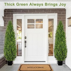 6FT Artificial Topiary Cedar Tree,70 inchTall Artificial Trees for Outdoors, …