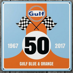 Gulf Racing Fifty Years 1967 – 2017 12 x 12 Square Novelty Metal Sign USA New!