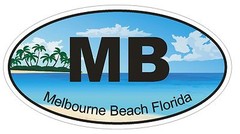 Melbourne Beach Florida Oval Bumper Sticker or Helmet Sticker D1248 Euro Oval