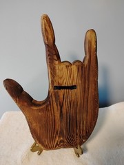 Large Wood Carved Hand Featuring I Love You Sign Tallest Point Is 12 In