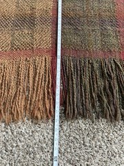 Kennebunk Weavers Woven Throw Blanket Made In The USA 39×68 Fringe Green Brown