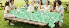 Rectangle Table Cloth, Waterproof Vinyl Tablecloths with Flannel Backing,