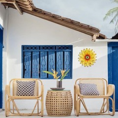 Metal Sunflower Wall Art Hand-Painted Decor Ready to Hang Indoor Outdoor Use