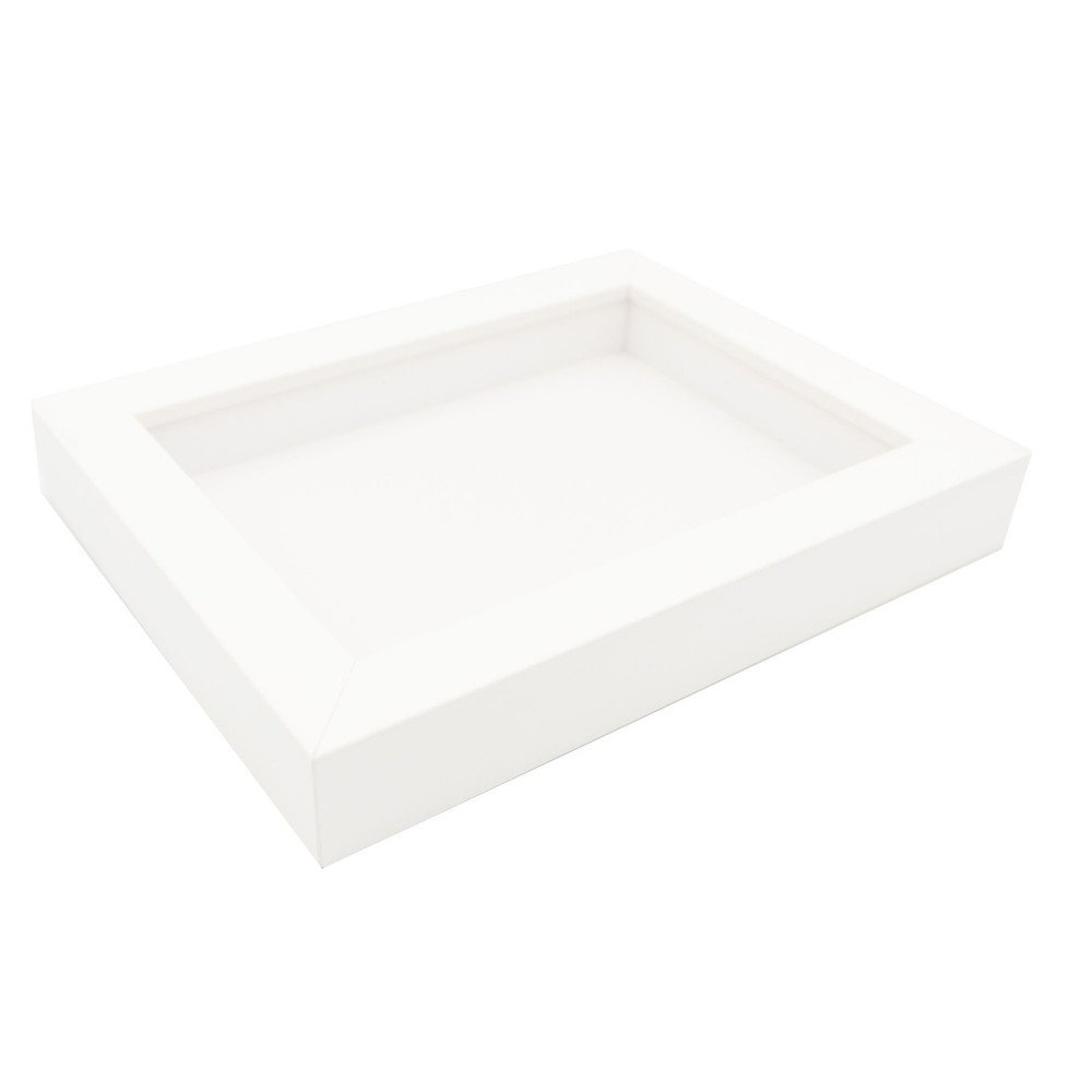 8×8 Shadowbox Gallery Wood Frames – Solid White DEEP Shadow Box Frame with a Dis