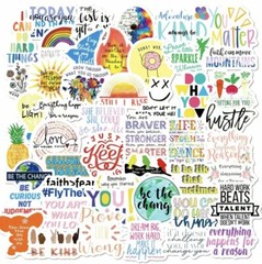50 pcs Waterproof Inspirational Sticker Pack For Laptop,Water Bottle