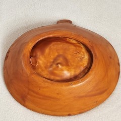 Ceramic Pumpkin Jack O Lantern Candy Dish VTG Hobbyist Piece Handmade HALLOWEEN